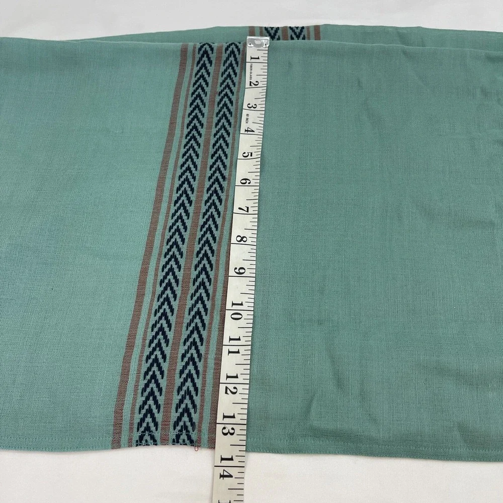 Toad & Co‎ Womens Scarf Green Woven Stripe Wool/Modal Blend Infinity Rectangle